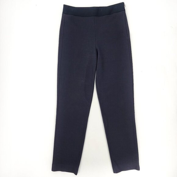 EMPORIO ARMANI High Rise Stretch Pants Navy Side Zip - Picture 1 of 5